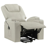Armstrong Upholstered Power Lift Massage Recliner Ivory - 609477P