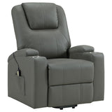 Armstrong Upholstered Power Lift Massage Recliner Grey - 609478P