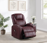 Armstrong Upholstered Power Lift Massage Recliner Wine - 609479P
