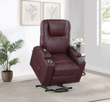 Armstrong Upholstered Power Lift Massage Recliner Wine - 609479P