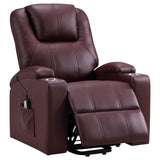 Armstrong Upholstered Power Lift Massage Recliner Wine - 609479P