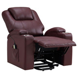 Armstrong Upholstered Power Lift Massage Recliner Wine - 609479P