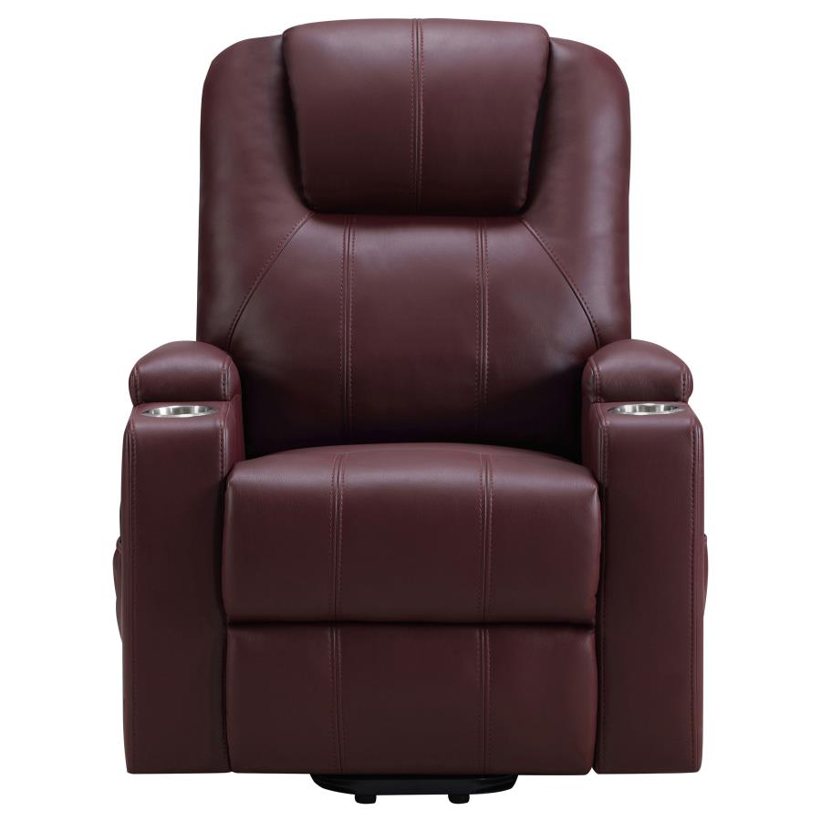 Armstrong Upholstered Power Lift Massage Recliner Wine - 609479P