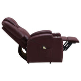 Armstrong Upholstered Power Lift Massage Recliner Wine - 609479P