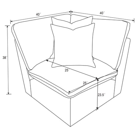Collins Modular Corner Chair Dark Grey - 609530CRN