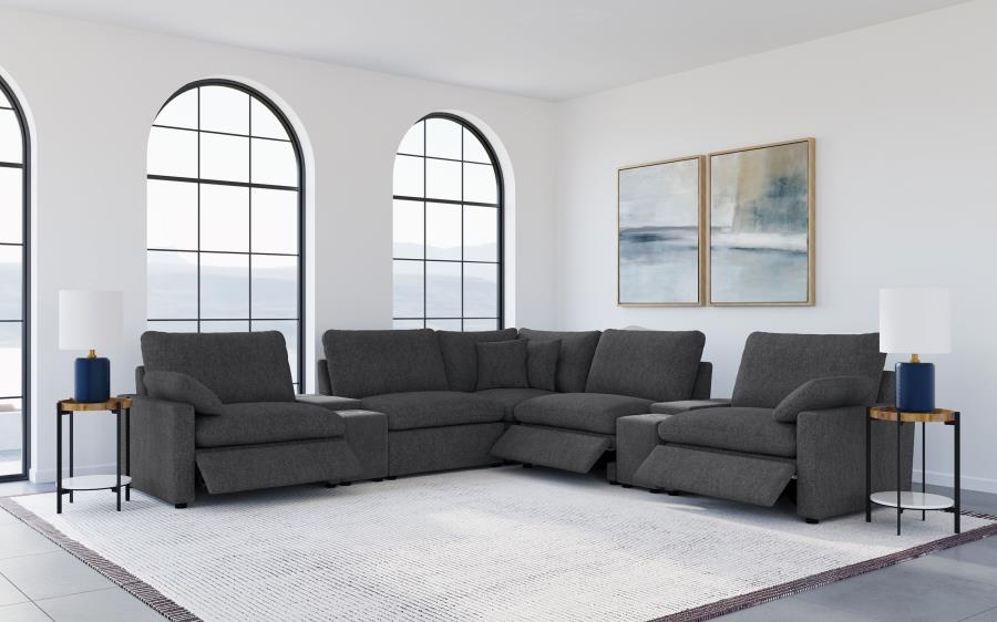 Collins 7-piece Modular Power Reclining Sectional Dark Grey - 609530P-SETA