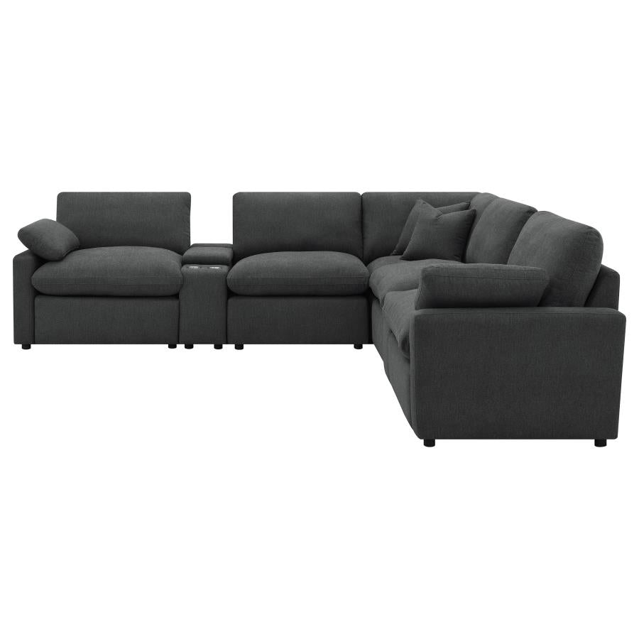 Collins 7-piece Modular Power Reclining Sectional Dark Grey - 609530P-SETA