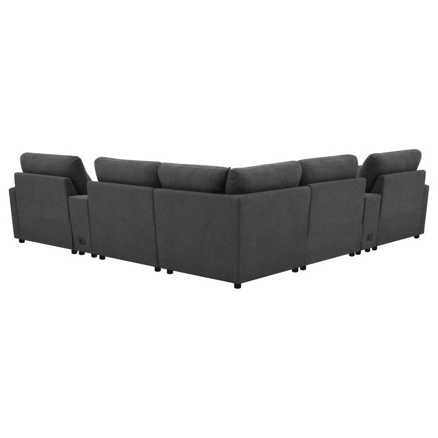 Collins 7-piece Modular Power Reclining Sectional Dark Grey - 609530P-SETA