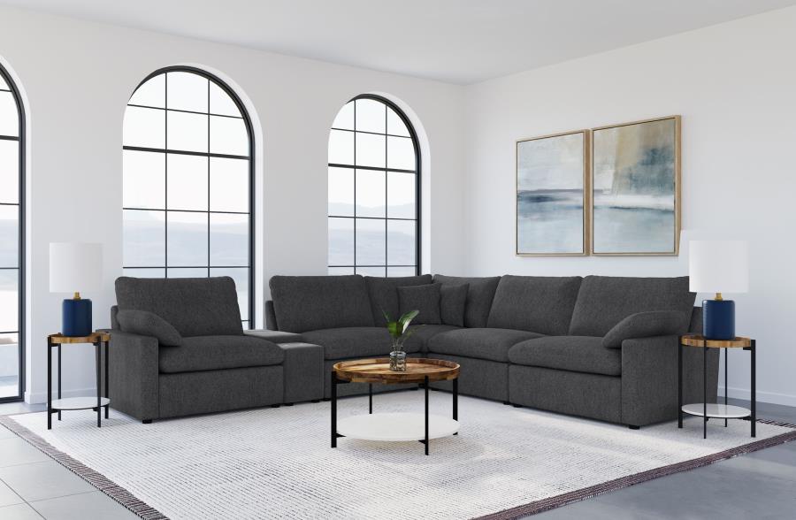 Collins 6-piece Modular Power Reclining Sectional Dark Grey - 609530P-SET