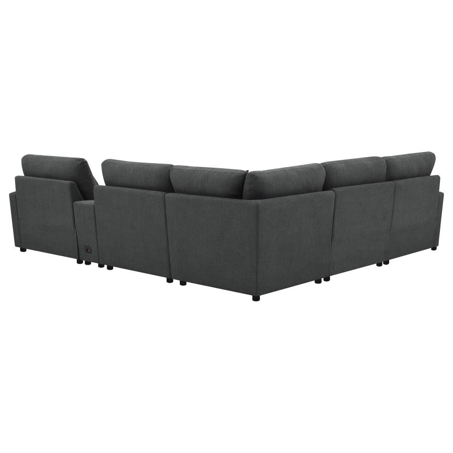 Collins 6-piece Modular Power Reclining Sectional Dark Grey - 609530P-SET