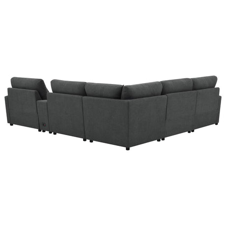 Collins 6-piece Modular Power Reclining Sectional Dark Grey - 609530P-SET