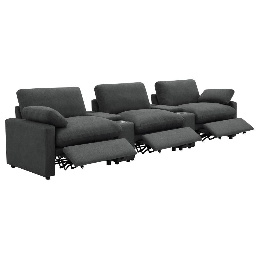 Collins 5-piece Power Reclining Home Theater Seating Dark Grey - 609531PT