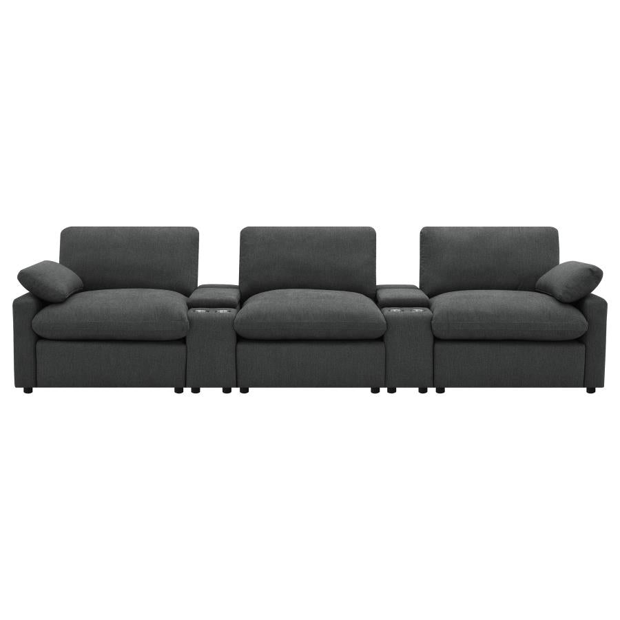 Collins 5-piece Power Reclining Home Theater Seating Dark Grey - 609531PT