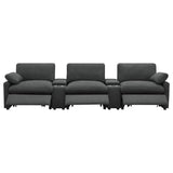 Collins 5-piece Power Reclining Home Theater Seating Dark Grey - 609531PT