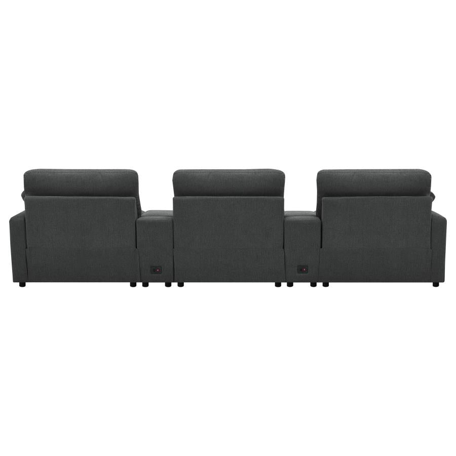 Collins 5-piece Power Reclining Home Theater Seating Dark Grey - 609531PT