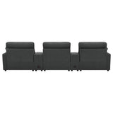 Collins 5-piece Power Reclining Home Theater Seating Dark Grey - 609531PT