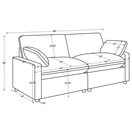 Collins Modular Power Loveseat Dark Grey - 609532P