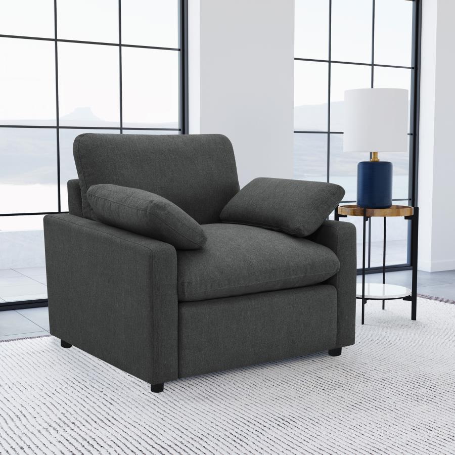 Collins Upholstered Power Recliner Chair Dark Grey - 609533P