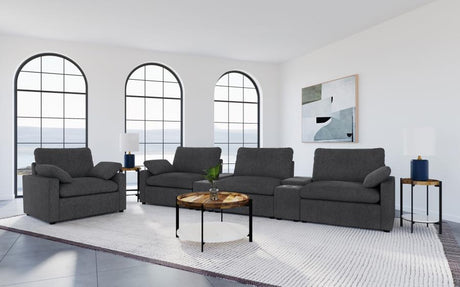 Collins Upholstered Power Recliner Chair Dark Grey - 609533P
