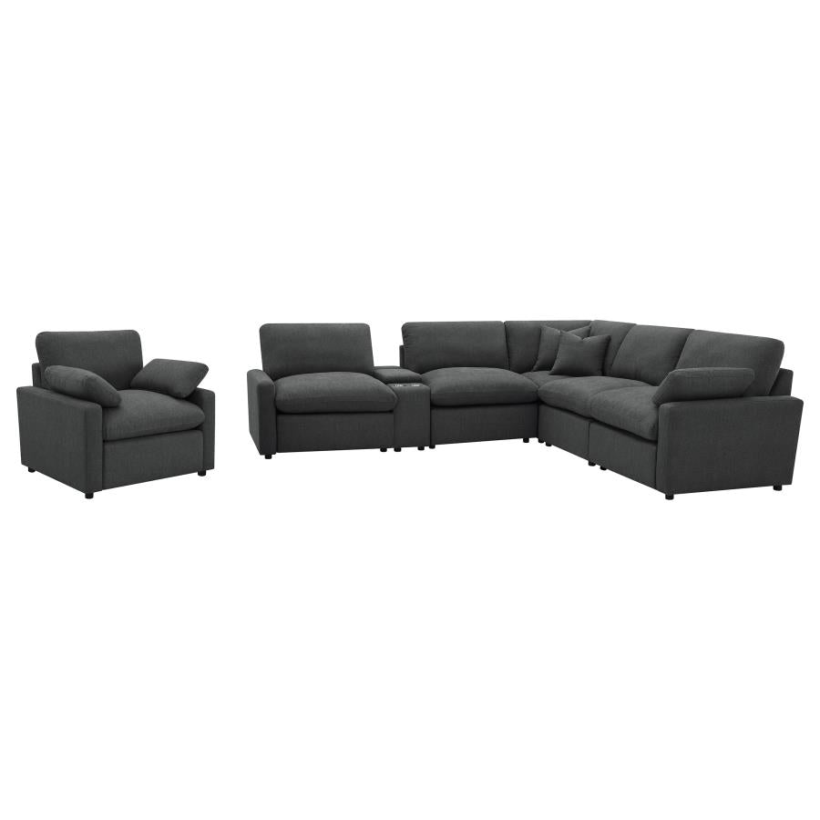 Collins Upholstered Power Recliner Chair Dark Grey - 609533P