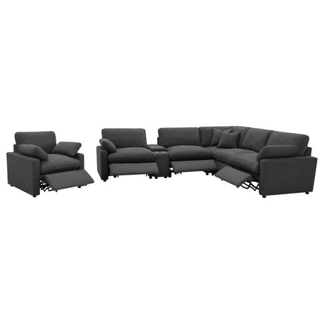 Collins Upholstered Power Recliner Chair Dark Grey - 609533P