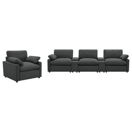 Collins Upholstered Power Recliner Chair Dark Grey - 609533P