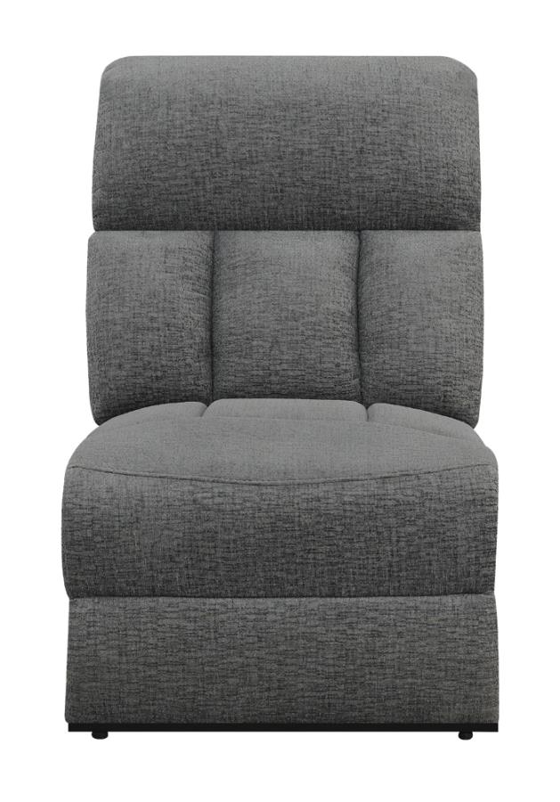 Bahrain Upholstered Armless Chair Charcoal - 609540AC