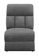 Bahrain Upholstered Armless Chair Charcoal - 609540AC
