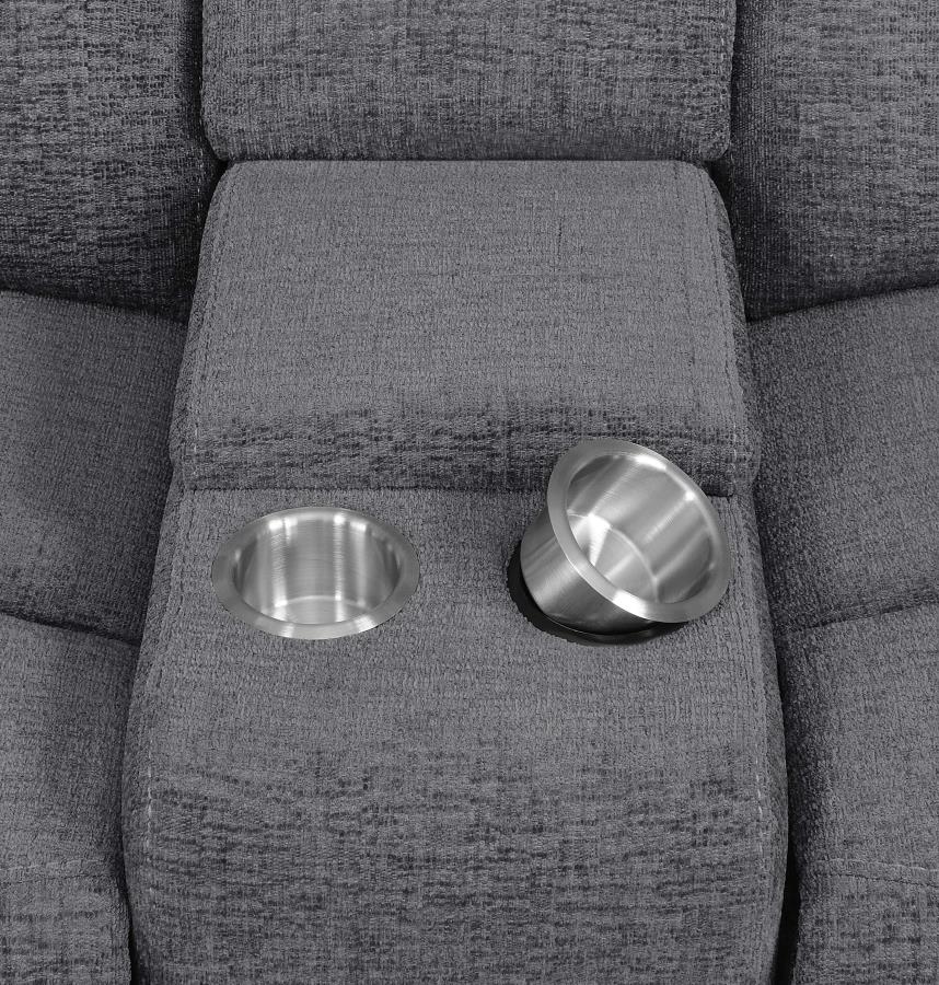 Bahrain 6-piece Modular Reclining Sectional Sofa Charcoal - 609540