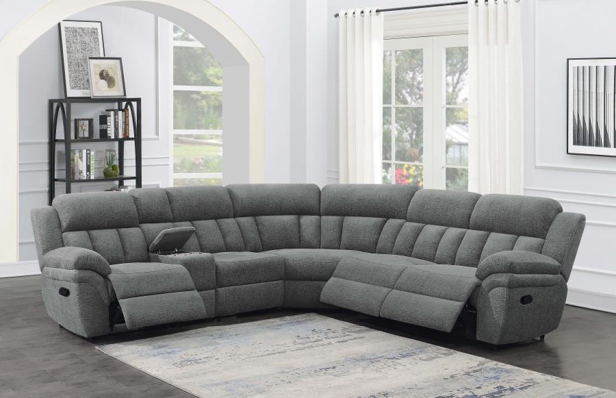 Bahrain 6-piece Modular Reclining Sectional Sofa Charcoal - 609540