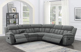 Bahrain 6-piece Modular Reclining Sectional Sofa Charcoal - 609540