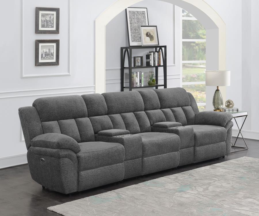 Bahrain 5-piece Power Home Theater Seating Charcoal - 609541PT