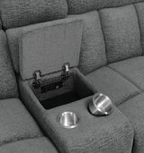Bahrain 5-piece Upholstered Home Theater Seating Charcoal - 609541T