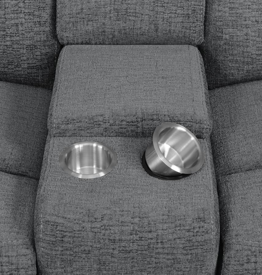 Bahrain 5-piece Upholstered Home Theater Seating Charcoal - 609541T
