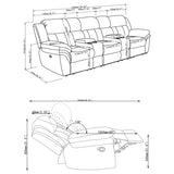 Bahrain 5-piece Upholstered Home Theater Seating Charcoal - 609541T