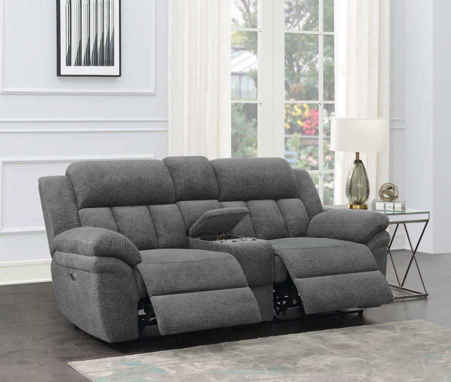 Bahrain Upholstered Power Loveseat Charcoal - 609542P