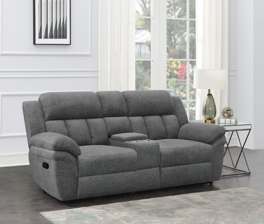 Bahrain Upholstered Motion Loveseat Charcoal - 609542
