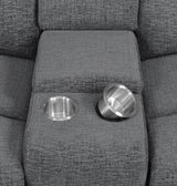 Bahrain Upholstered Motion Loveseat Charcoal - 609542