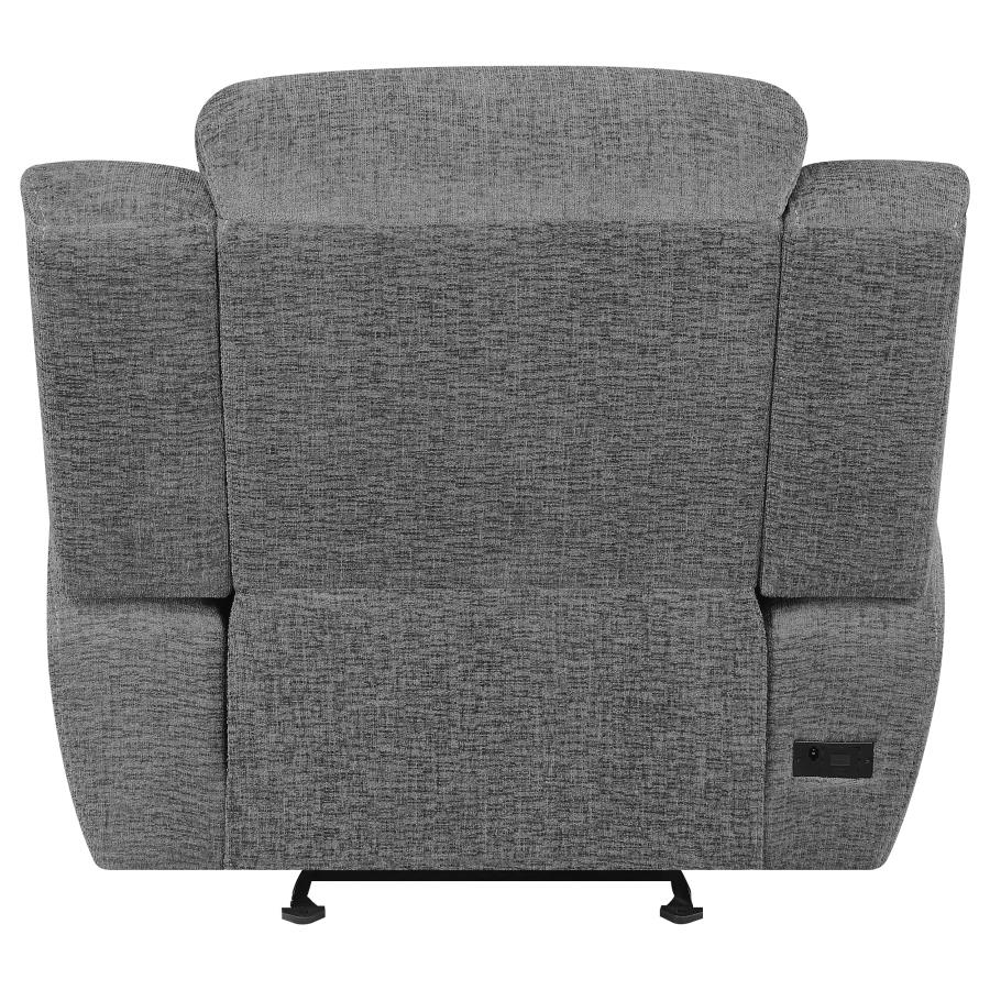 Bahrain Upholstered Power Glider Recliner Charcoal - 609543P
