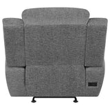 Bahrain Upholstered Power Glider Recliner Charcoal - 609543P