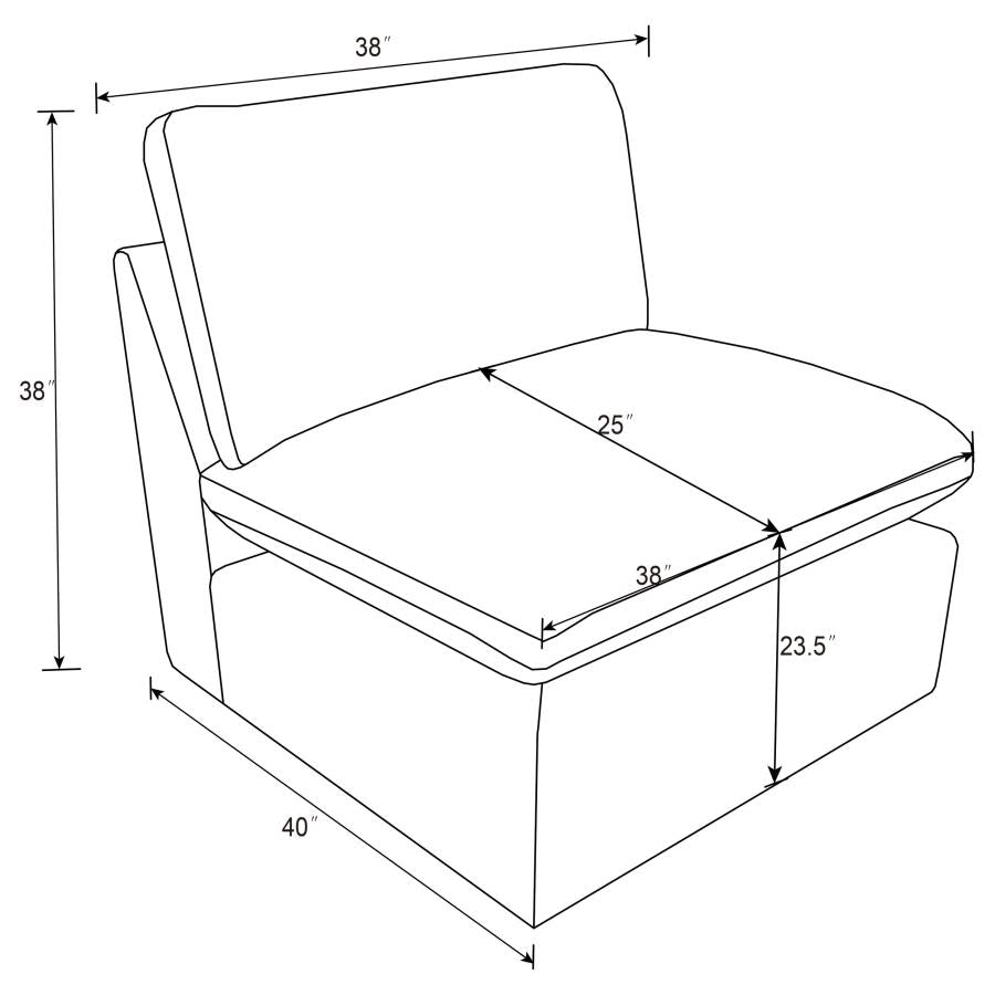 Collins Modular Armless Chair Grey - 609560AC