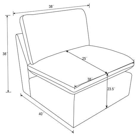 Collins Modular Armless Chair Grey - 609560AC