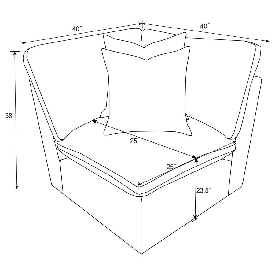 Collins Modular Corner Chair Grey - 609560CRN