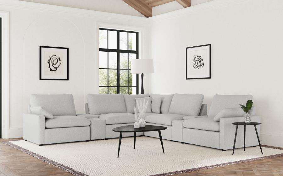 Collins 7-piece Modular Power Reclining Sectional Grey - 609560P-SETA
