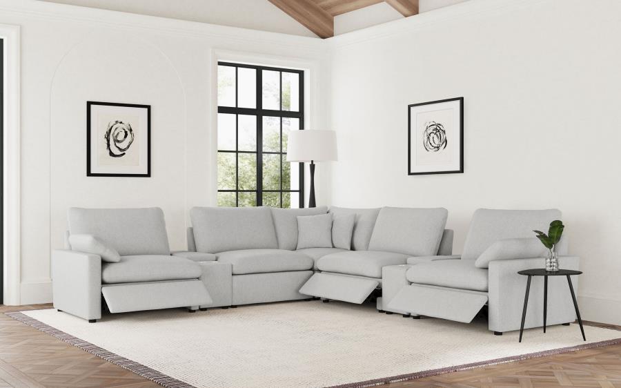 Collins 7-piece Modular Power Reclining Sectional Grey - 609560P-SETA