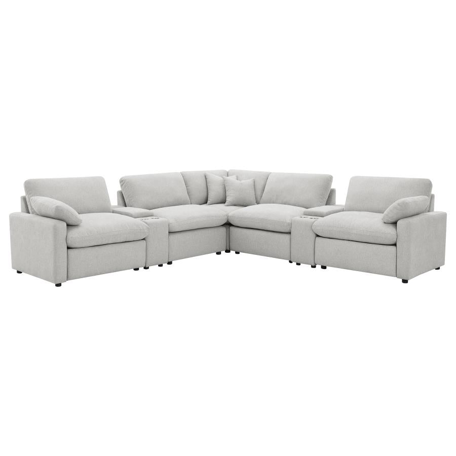 Collins 7-piece Modular Power Reclining Sectional Grey - 609560P-SETA