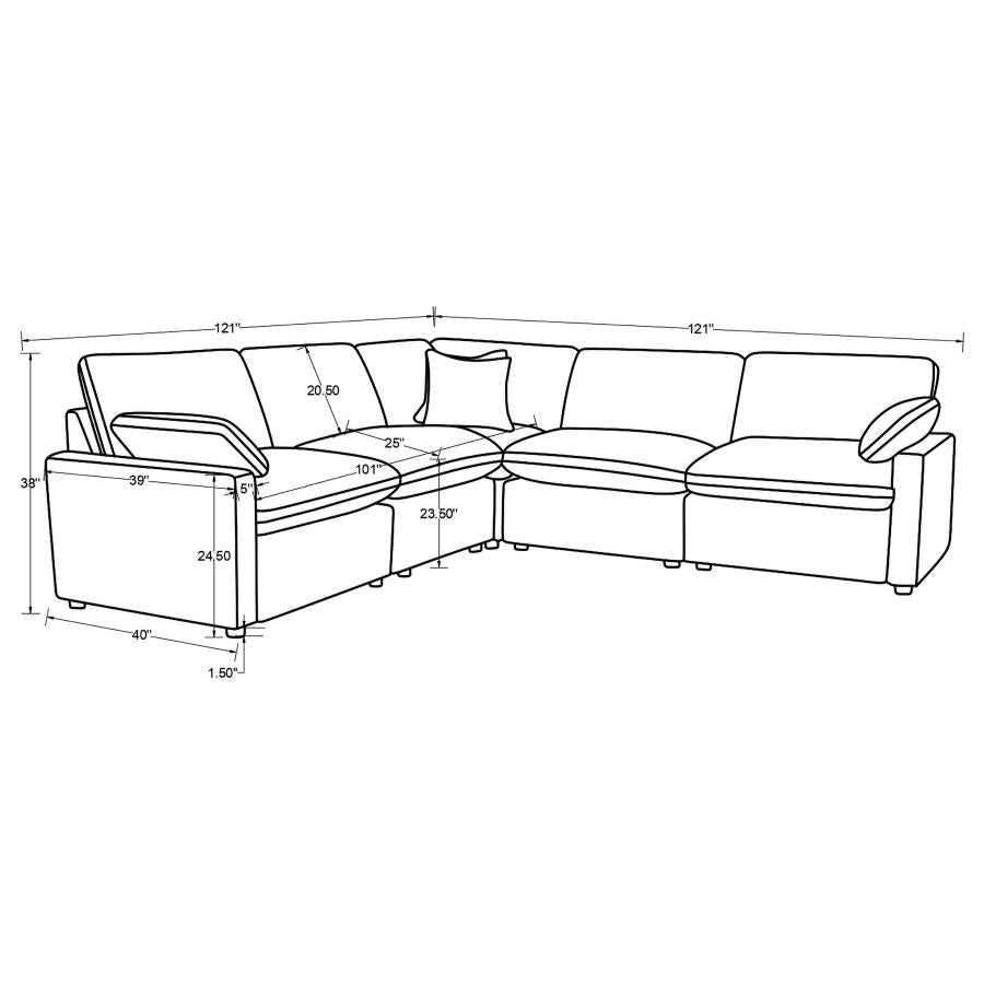 Collins 5-piece Modular Power Reclining Sectional Grey - 609560P