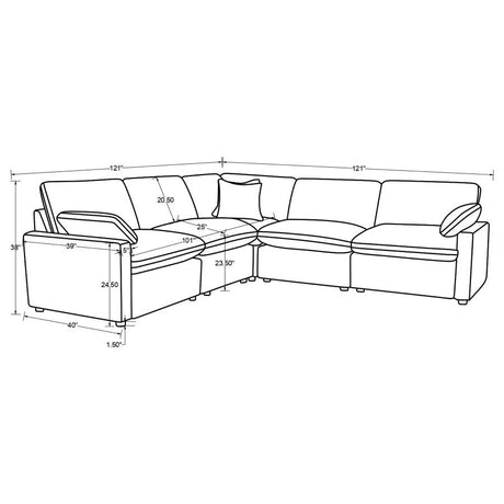 Collins 5-piece Modular Power Reclining Sectional Grey - 609560P