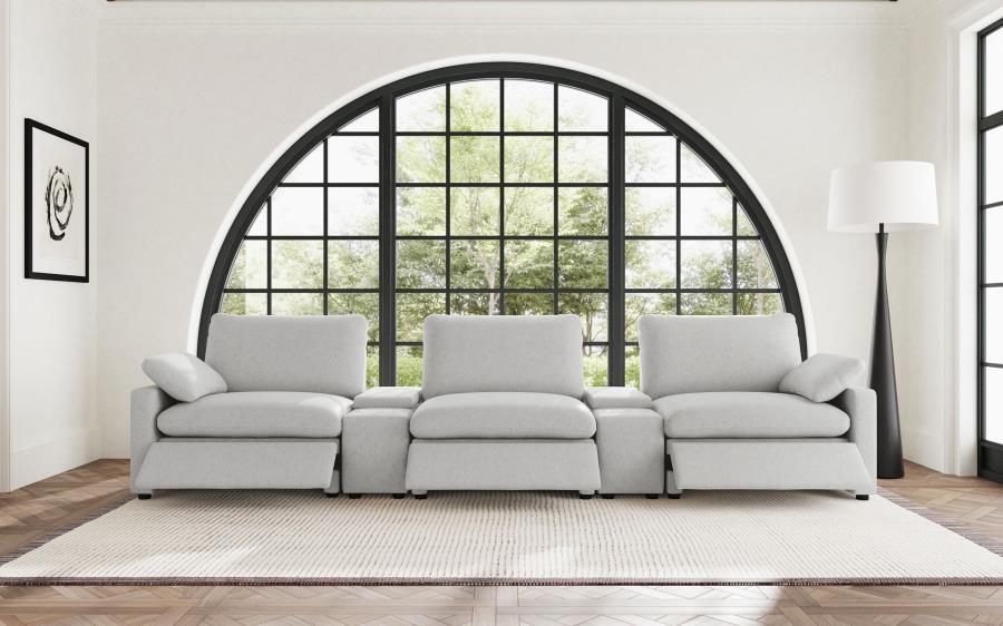 Collins 5-piece Power Reclining Home Theater Seating Grey - 609561PT