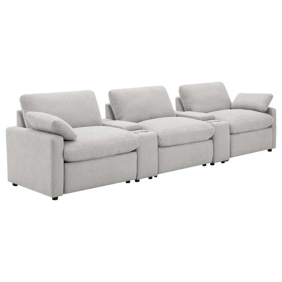 Collins 5-piece Power Reclining Home Theater Seating Grey - 609561PT